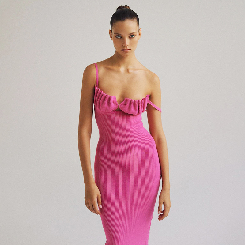 Aura Ruched Midi Dress