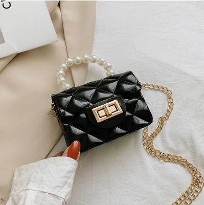 Petite Pearl Strap Quilted Crossbody