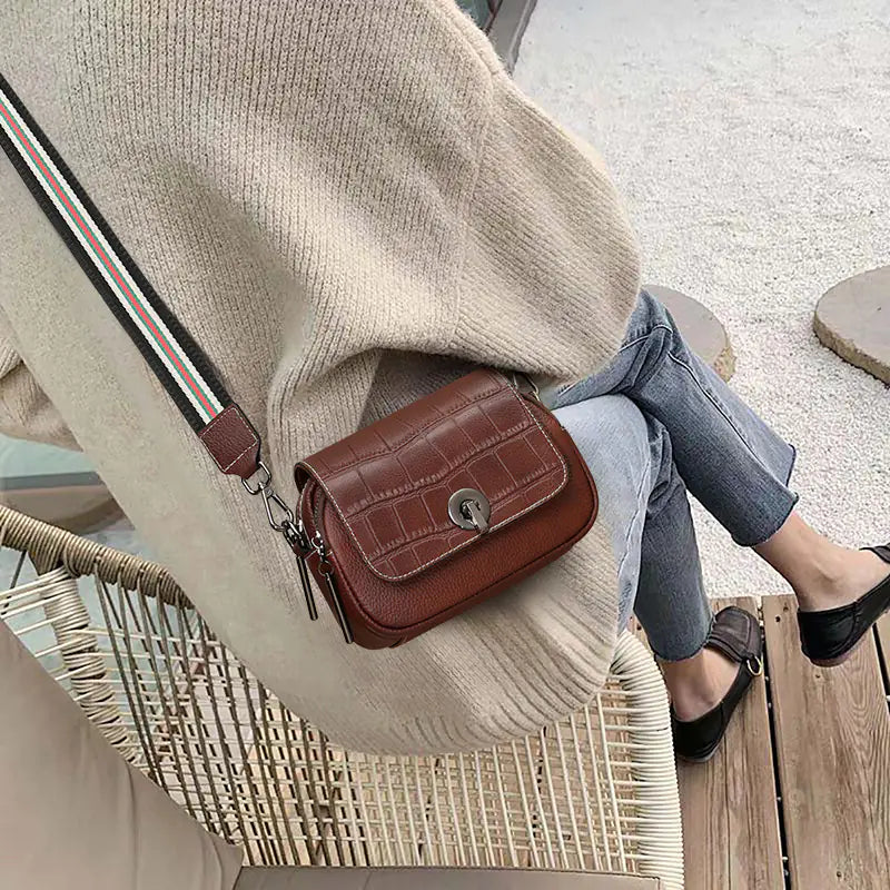 Verona Croc-Embossed Leather Crossbody