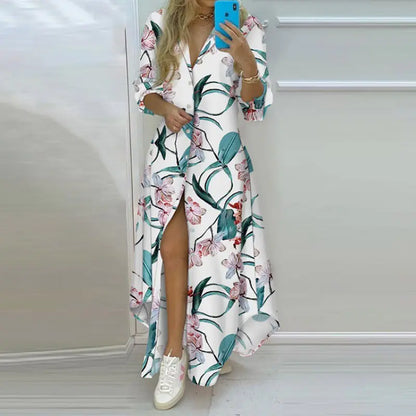 Spring Bloom Button Maxi Dress