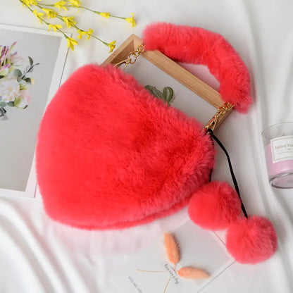 Fluffkiss Heart Plush Handbag