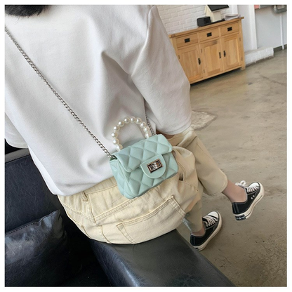 Petite Pearl Strap Quilted Crossbody