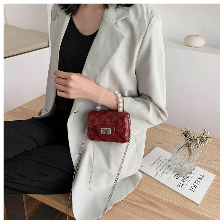 Petite Pearl Strap Quilted Crossbody