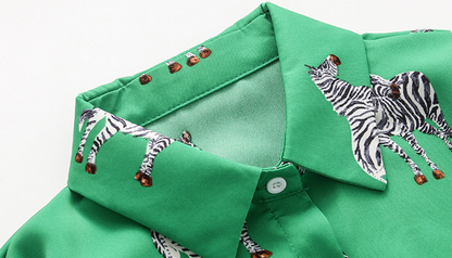 Zebrine Muse Button Blouse
