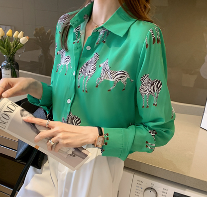 Zebrine Muse Button Blouse