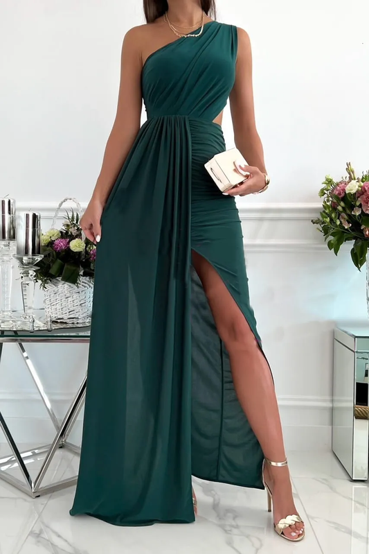 Freya Drape-Side One-Shoulder Maxi Dress