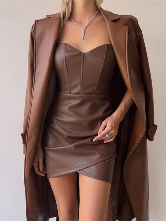 Noir Muse Faux Leather Dress