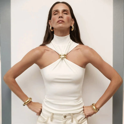 Aurora Twist-Ring Halter Top