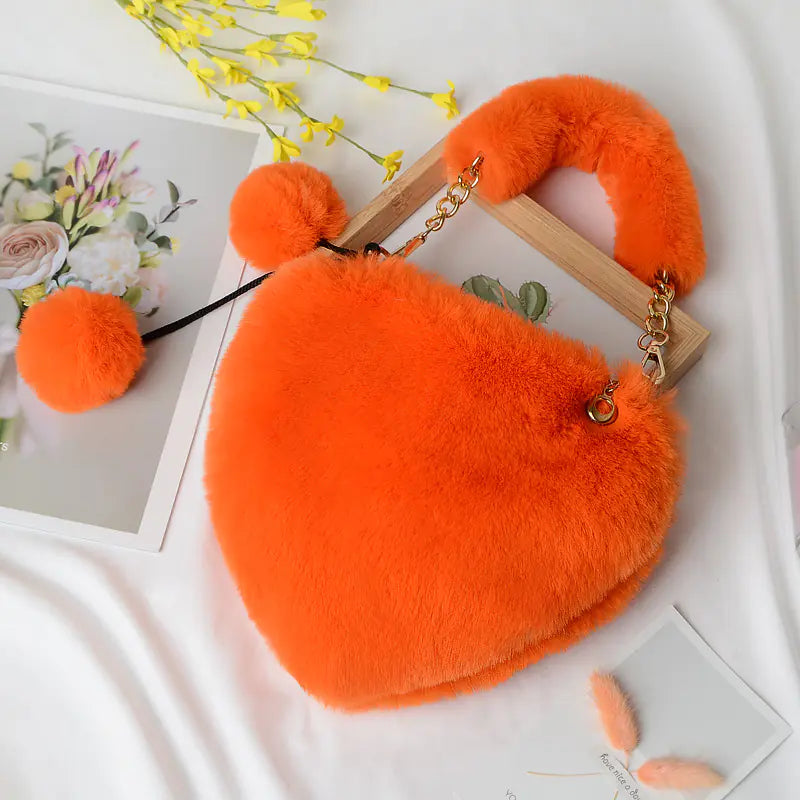 Fluffkiss Heart Plush Handbag