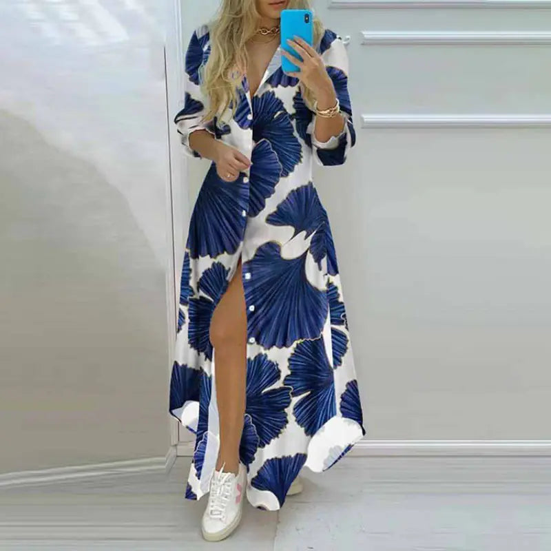 Spring Bloom Button Maxi Dress