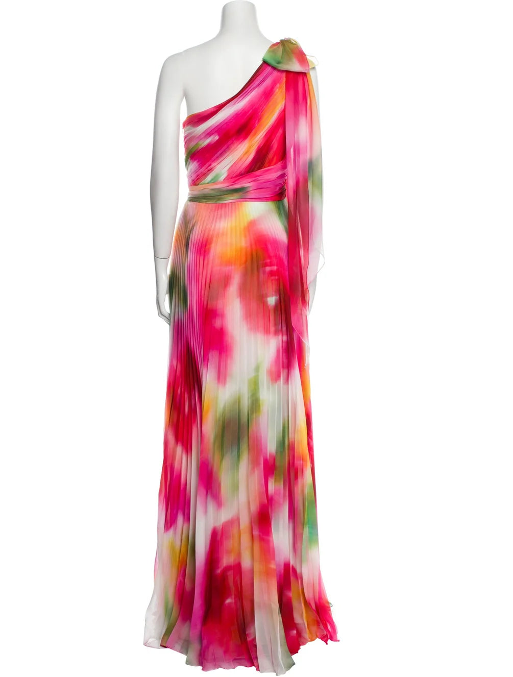 Aurora Bloom Pleated Gown