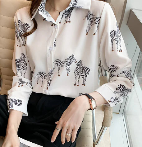 Zebrine Muse Button Blouse
