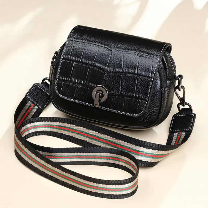 Verona Croc-Embossed Leather Crossbody