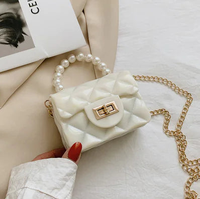Petite Pearl Strap Quilted Crossbody