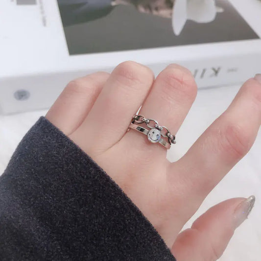 Sola Smiley Chain Ring