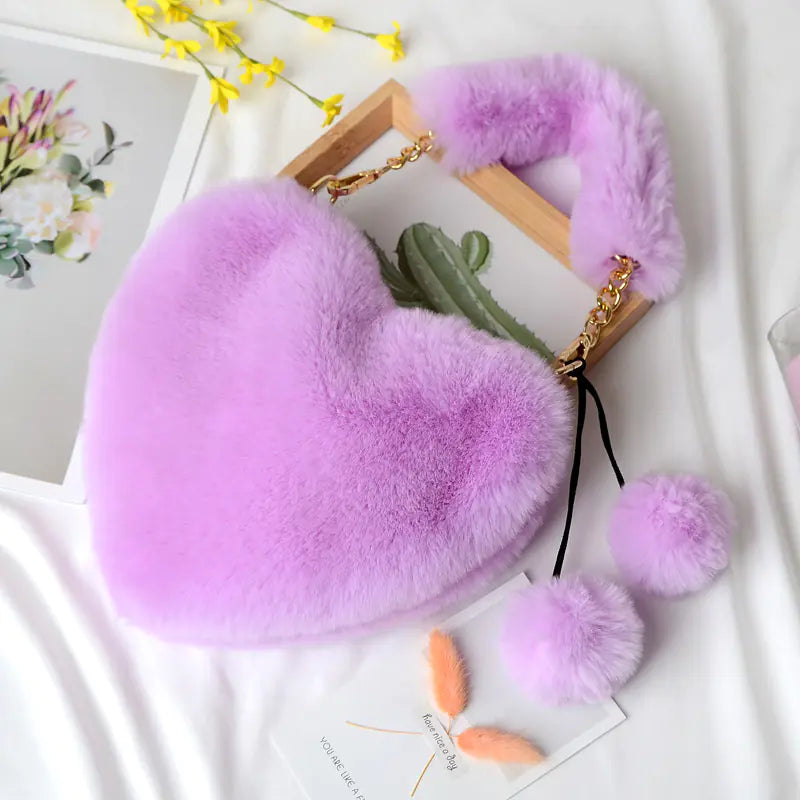 Fluffkiss Heart Plush Handbag