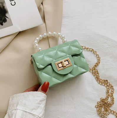 Petite Pearl Strap Quilted Crossbody