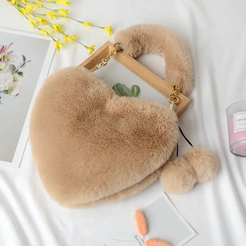 Fluffkiss Heart Plush Handbag