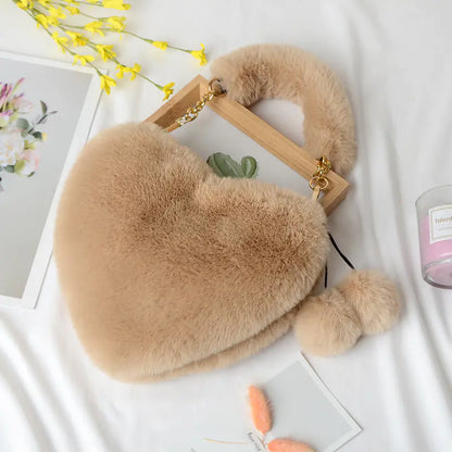 Fluffkiss Heart Plush Handbag