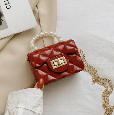 Petite Pearl Strap Quilted Crossbody