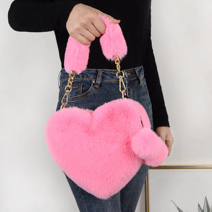 Fluffkiss Heart Plush Handbag