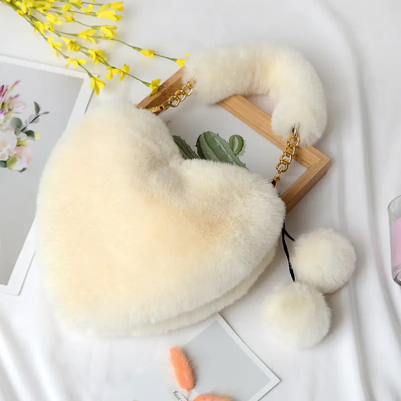 Fluffkiss Heart Plush Handbag