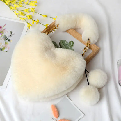 Fluffkiss Heart Plush Handbag