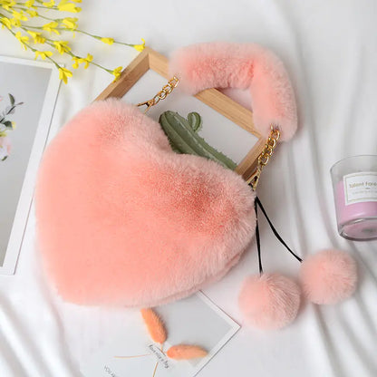 Fluffkiss Heart Plush Handbag